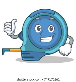 Thumbs up tape measure character cartoon