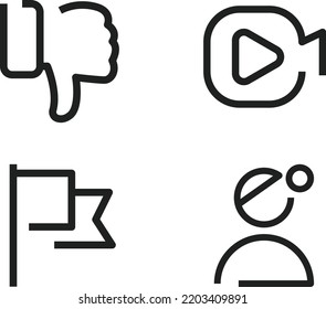 Ajusta los iconos de línea delgada. Iconos vectoriales de círculo de estilo de contorno aislados en fondo blanco