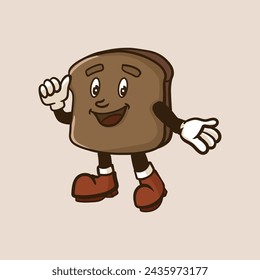 Pulgar hacia arriba toast mascota ilustración vector