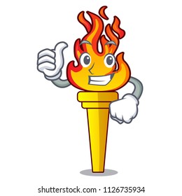 Thumbs up torch character cartoon style