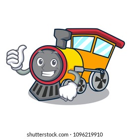 Thumbs up train character cartoon style