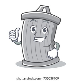 Thumbs up trash character cartoon style