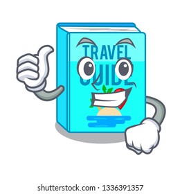 Thumbs Up Travel Guide Book Isolated In Cartoon