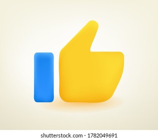 Thumbs up. 3d style vector icon