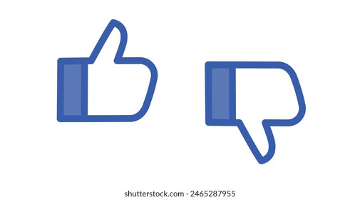 Thumbs up, thumbs down, like, dislike vector icon	