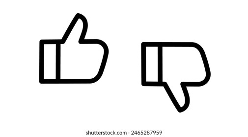 Thumbs up, thumbs down, like, dislike vector icon	