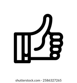 Thumbs up. Editable stroke vector icon.