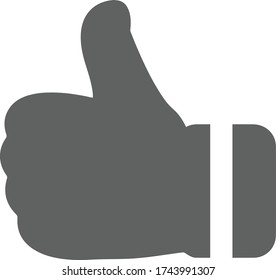 Thumbs up, favorite, hand, like gray icon