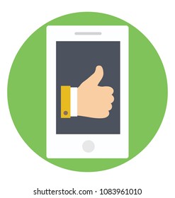 
Thumbs up. Flat icon of appreciation. 
