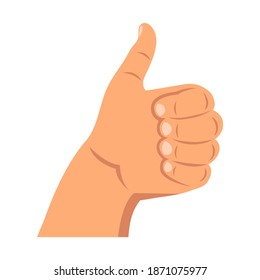 Thumbs up. Hand showing Like sign. Modern colored symbol. Vector illustration.
