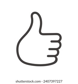 Thumbs up. Icon consisting of simple lines. Vector illustration.