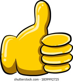 Thumbs up, illustration, vector on white background