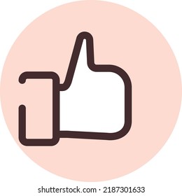 Thumbs up, illustration, vector on a white background.