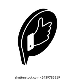 Thumbs up, an isometric icon of customer feedback ready to use vector, editable style