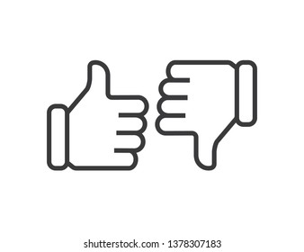 Thumbs Up, Lice Icon And Thumbs Down - Vector