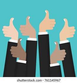 Thumbs up. Like hands sign vector