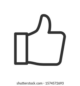 thumbs up, linear icon. Editable stroke