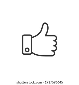 Thumbs Up. Linear Icon. Line With Editable Stroke.