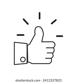 thumbs up. linear icon. Line with editable stroke