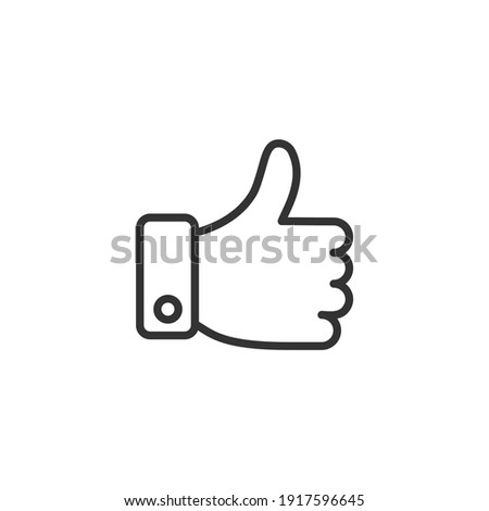 Thumbs up. Linear icon. Line with editable stroke.