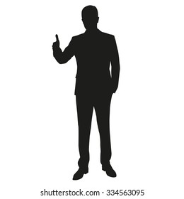 Thumbs Up. Man Vector Silhouette