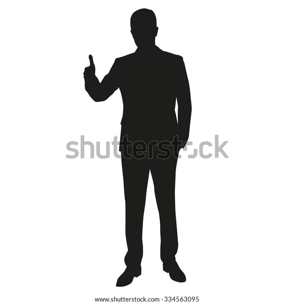 Thumbs Man Vector Silhouette Stock Vector (Royalty Free) 334563095