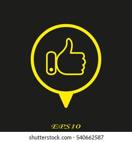 thumbs up, pointer, icon, vector illustration EPS 10