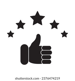 Thumbs up, rating, stars icon. flat trendy style illustration on white background..eps