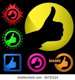 Thumbs up. Set of design elements.