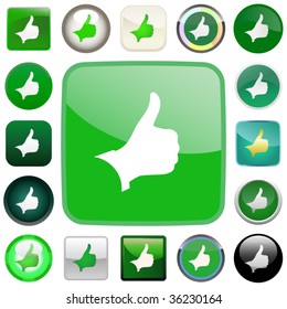 Thumbs up. Set of design icons.