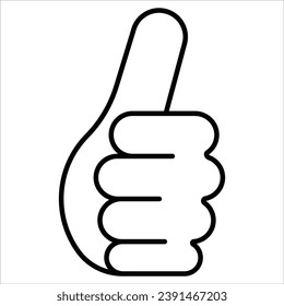 Thumbs Up, Simple Testimonial Related Vector Line Icon.