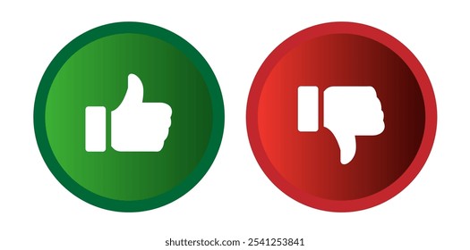 Thumbs Up, Thumb Down, Like, Dislike Icon On White Background.