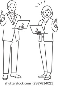 ¡Altibajos! Material de ilustración vectorial de todo el cuerpo de un empresario y una empresaria