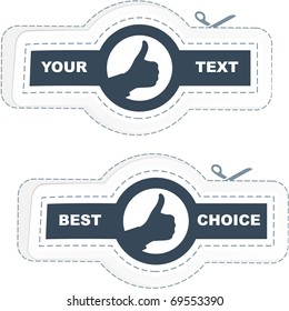 Thumbs up. Vector labels.