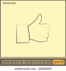 Thumbs up. Vector sign okay 