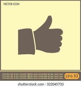 Thumbs up. Vector sign okay 