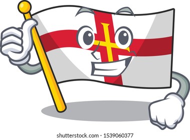 Thumbs upflag guernsey with the cartoon shape