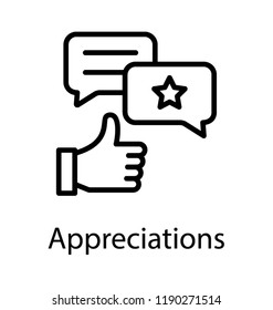 Thumbs up used for appreciation
