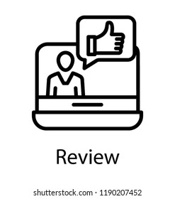 Thumbs up used for positive feedback and review