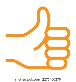 Thumbs up vector flat icon. Isolated thumbs up emoji illustration