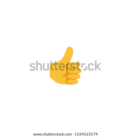 Thumbs Up Vector Flat Icon. Like Finger Sign