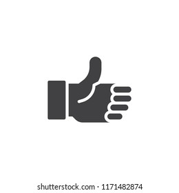 Thumbs up vector icon. filled flat sign for mobile concept and web design. Right to objection simple solid icon. Symbol, logo illustration. Pixel perfect vector graphics
