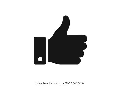 Thumbs up vector icon, filled flat icon, solid pictogram isolated on a transparent background