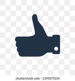 Thumbs up vector icon isolated on transparent background, Thumbs up transparency concept can be used web and mobile