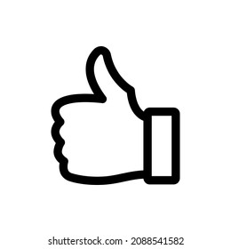 thumbs up vector icon isolated on white background