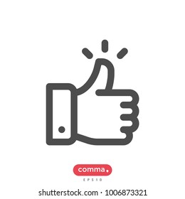 Thumbs Up Vector Icon, Like Symbol