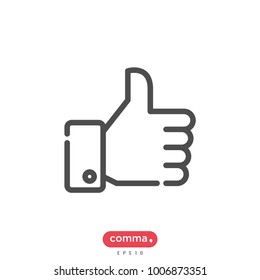 thumbs up vector icon, like symbol