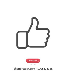 thumbs up vector icon, like symbol