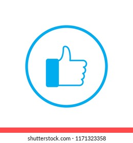 Thumbs up vector icon, like symbol. Simple, flat design for web or mobile app