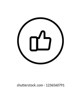 Thumbs up vector icon, like symbol. Simple, flat design, Solid/glyph icons style for business, social media, web and mobile app navigation (UI and UX).